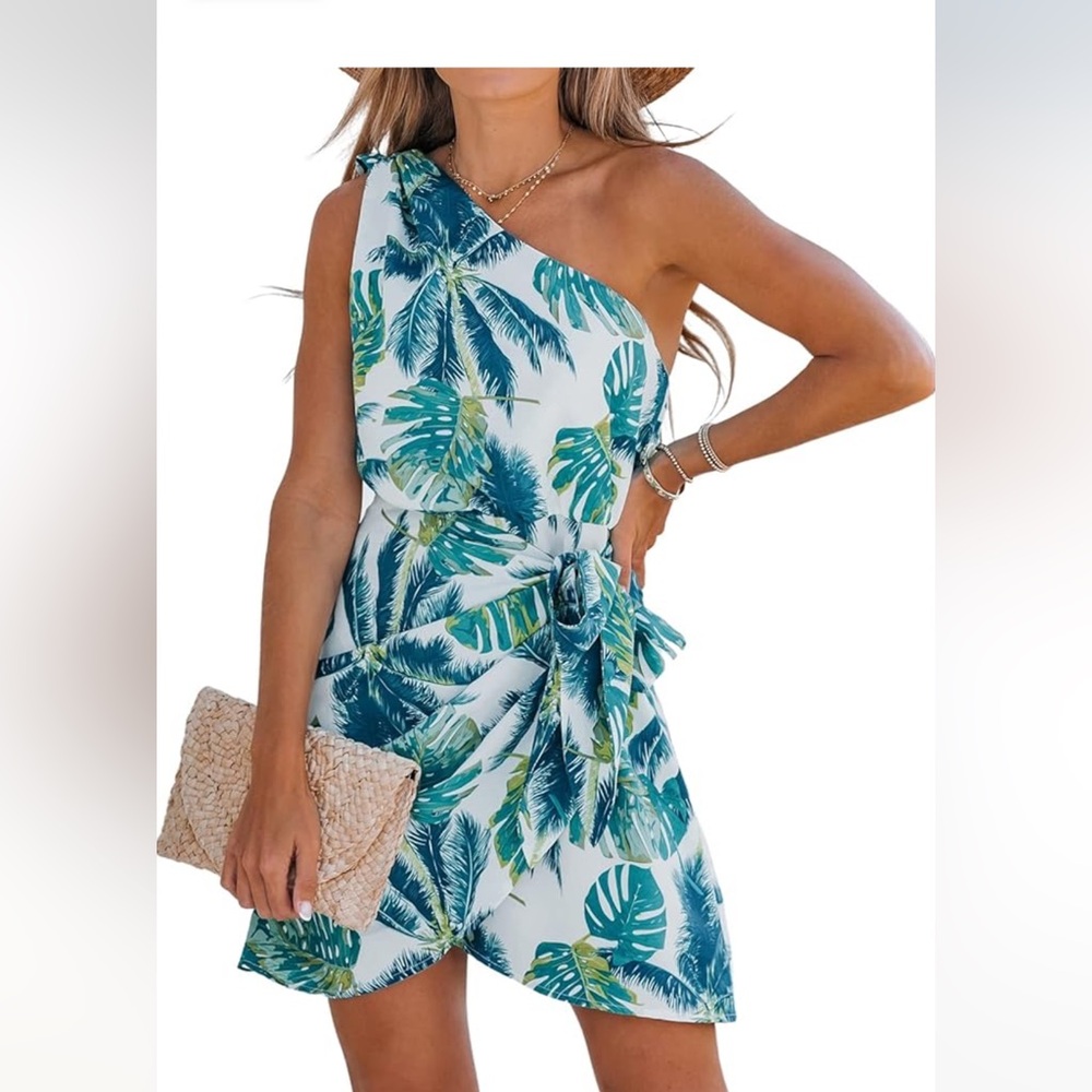 Cupshe Tropical One Shoukder Dress Size M